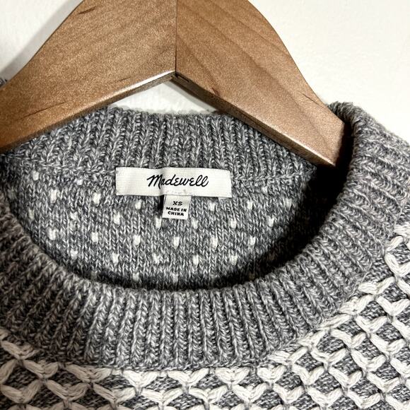 Madewell Gray and Black Crew Neck Sweater LAST CALL - Picture 3 of 5